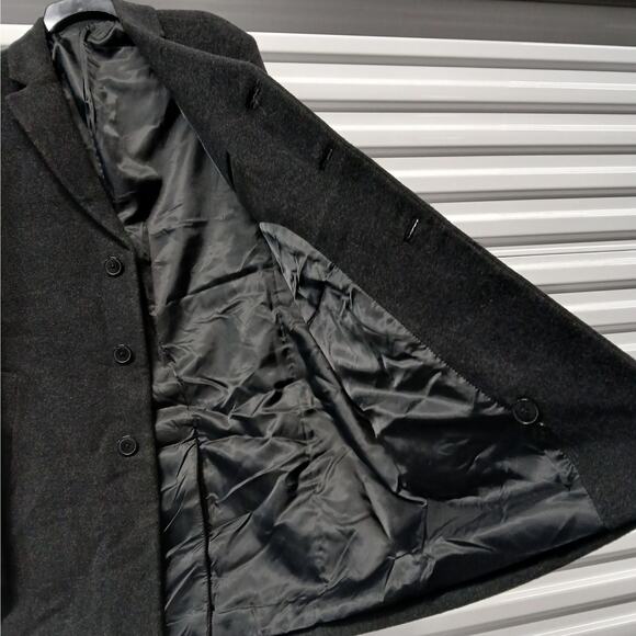 $395 NWT Calvin Klein Men's Wool Blend Coat Size 44L Gray Winter Overcoat - Picture 8 of 14